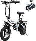 Ebikes for Adults, 400W Motor 22MPH Max Speed, 14 Tire, 48V 15AH Removable Battery for Electric Bike, Multi-Shock Absorption, City Commuter, Foldable Adult Electric Bicycles(Black)