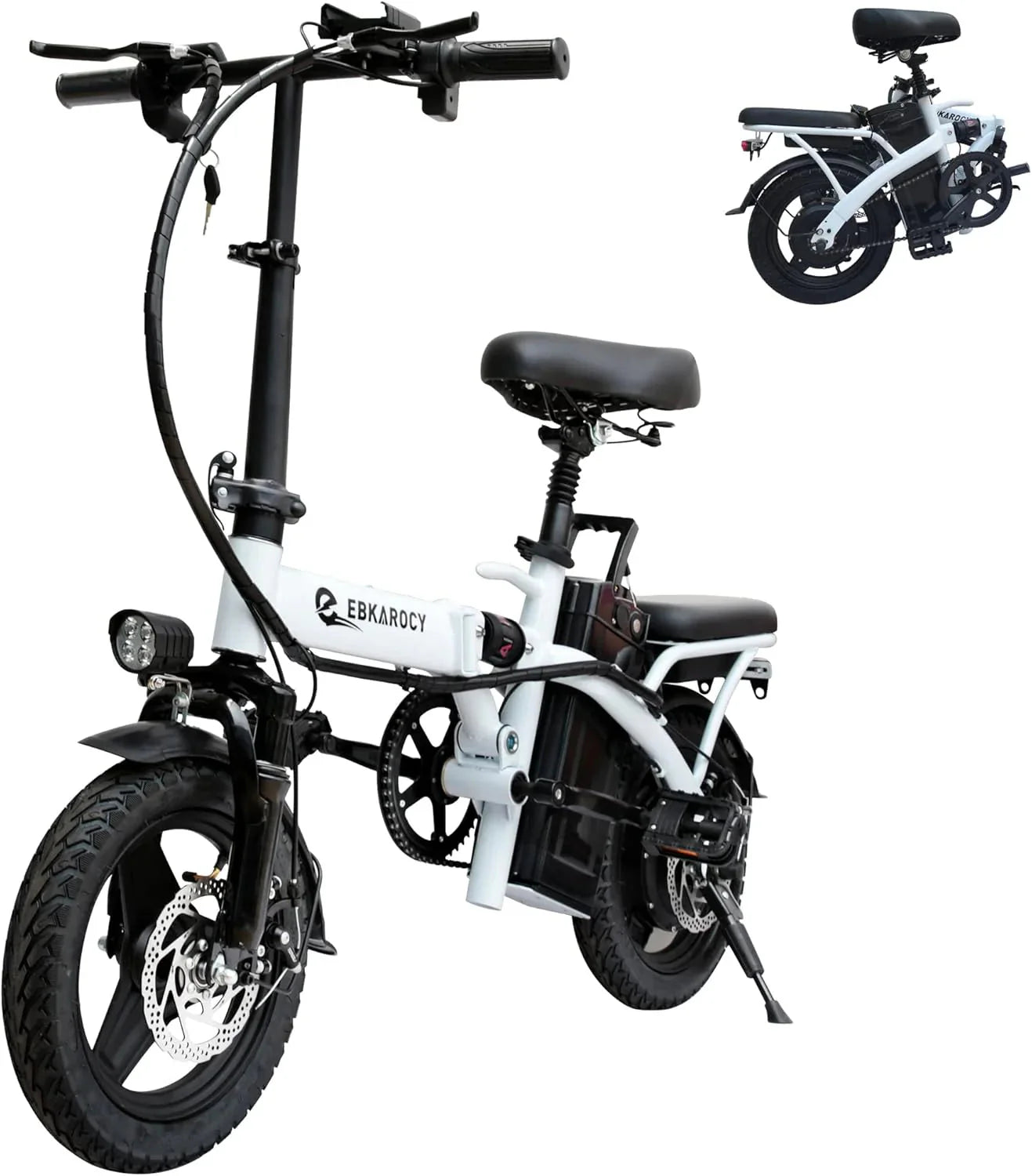 Ebikes for Adults, 400W Motor 22MPH Max Speed, 14 Tire, 48V 15AH Removable Battery for Electric Bike, Multi-Shock Absorption, City Commuter, Foldable Adult Electric Bicycles(Black)