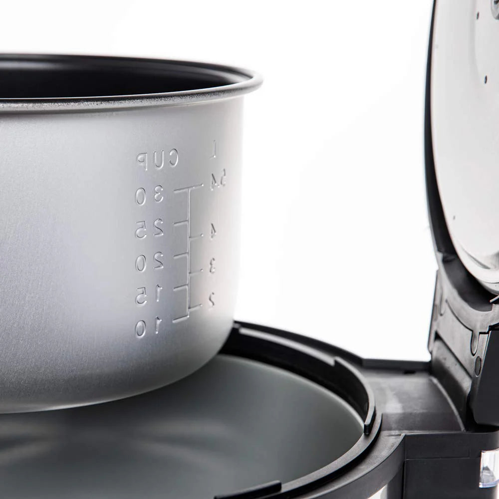 Commercial Rice Cooker and Warmer, 60 Cups Large Cooked (30 Cup Uncooked) Rice with Hinged Lid, Non-Stick Insert Pot, Stainless Steel Exterior