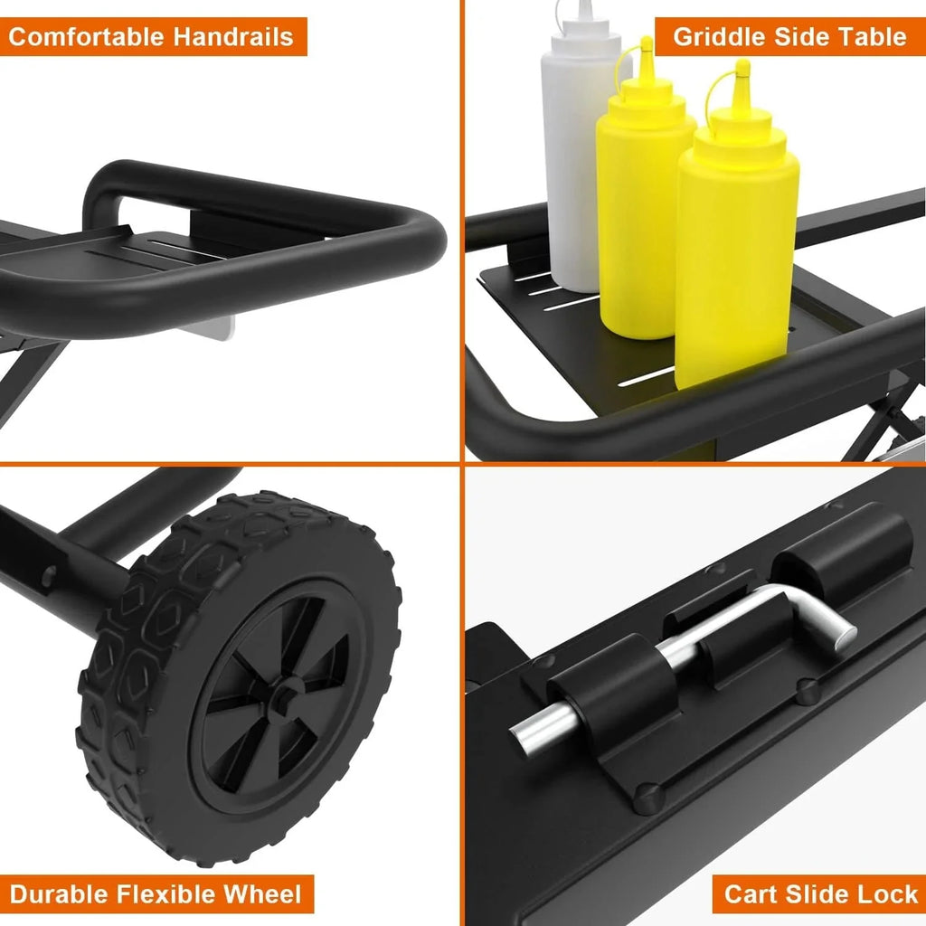 22"/17" Grill - Heavy-Duty Foldable Cart(Griddle Stand for Blackstone 17 22 Griddle)