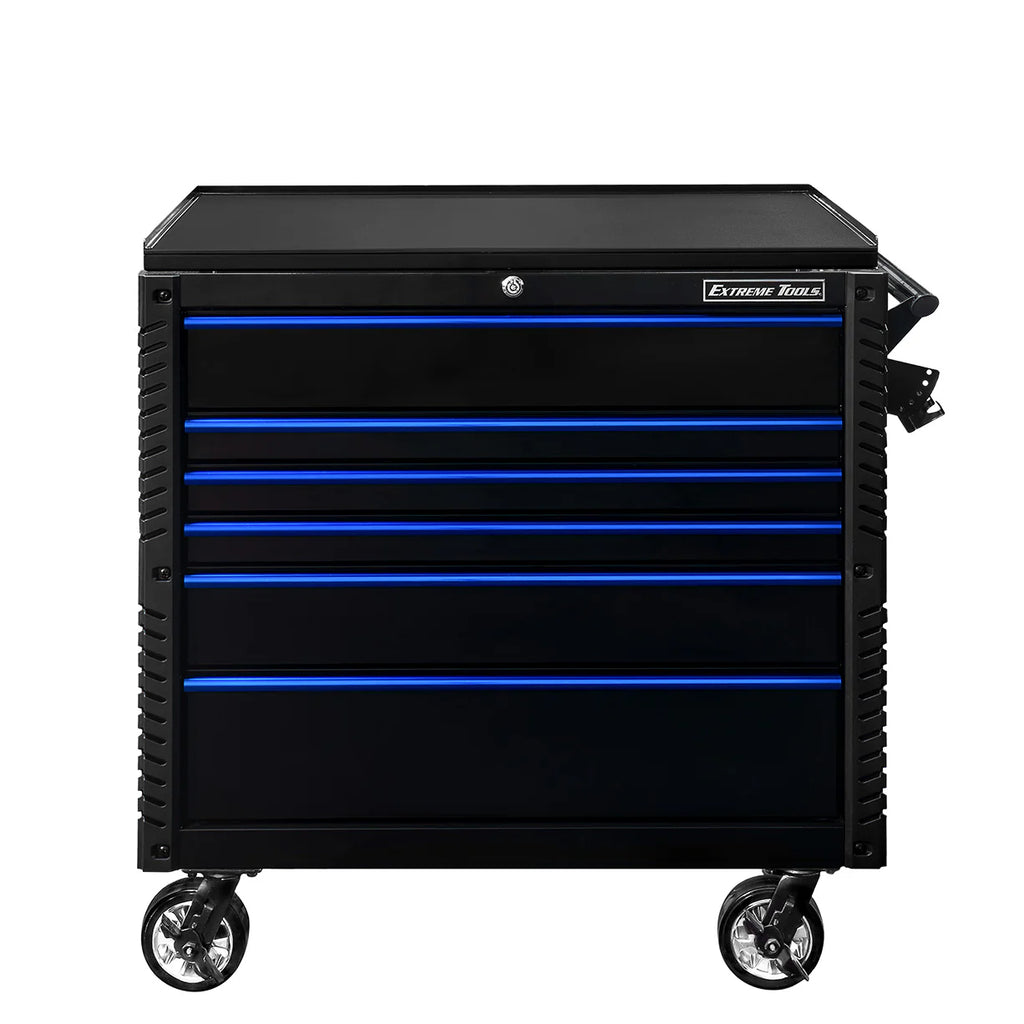 Extreme Tools EX Professional Series 41” 6 Drawer Tool Cart(Black - Blue)