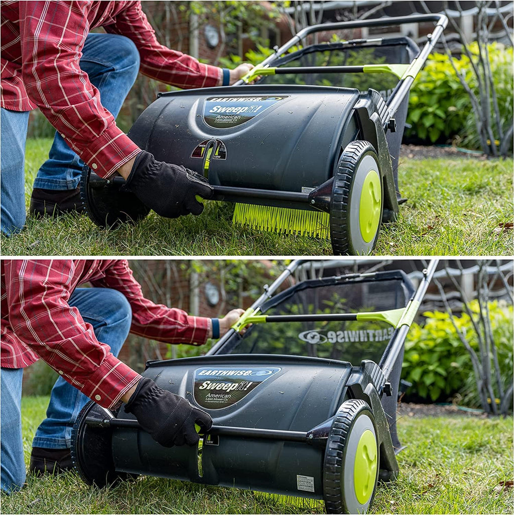 21-Inch Width Leaf  Grass Push Lawn Sweeper, Black