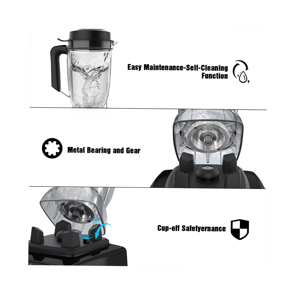 Professional Blender with 1450-Watt Motor  68 oz Dishwasher-Safe Total Crushing Pitcher, Black
