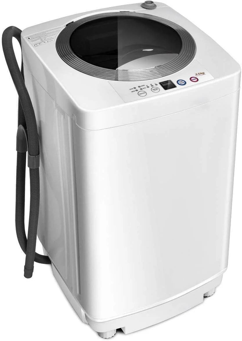 8lb Portable Full Auto Washer  Dryer Combo, Built-in Drain Pump, Compact for Apartments, RVs  Dorms