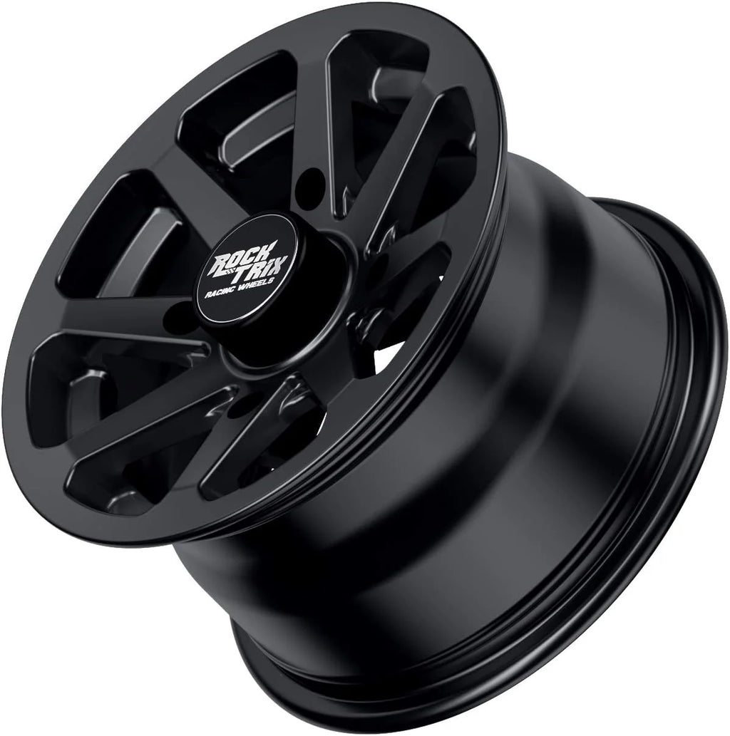 RT102 15in Wheels 15x7 4x137, 4+3 Offset, ATV UTV SxS Rims, Compatible with Can Am Commander Max Defender Max Pro Maverick X3 Maverick Trail, 4/137 Matte Black, Set of 4(14x7 (5+2))