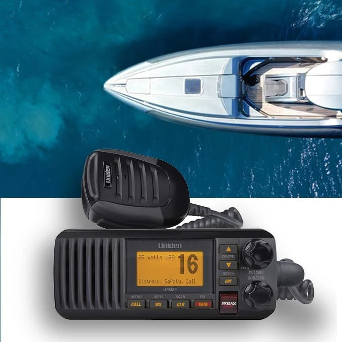 Fixed Mount Marine Vhf Radio, Waterproof IPX4 with Triple Watch, Dsc, Emergency/Noaa Weather Alert, All Usa/International/Canadian Marine Channels, Memory Channel Scan, White(Radio/White and grey)
