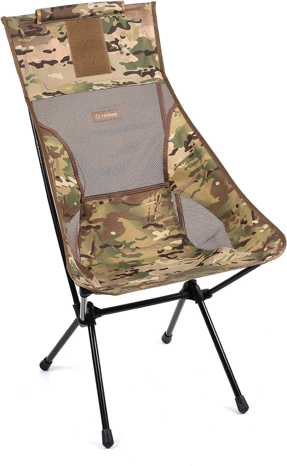 Sunset Chair Lightweight, High-Back, Compact, Collapsible Camping Chair, with Pockets, Multi Block 23(Blue Block/with Pockets)