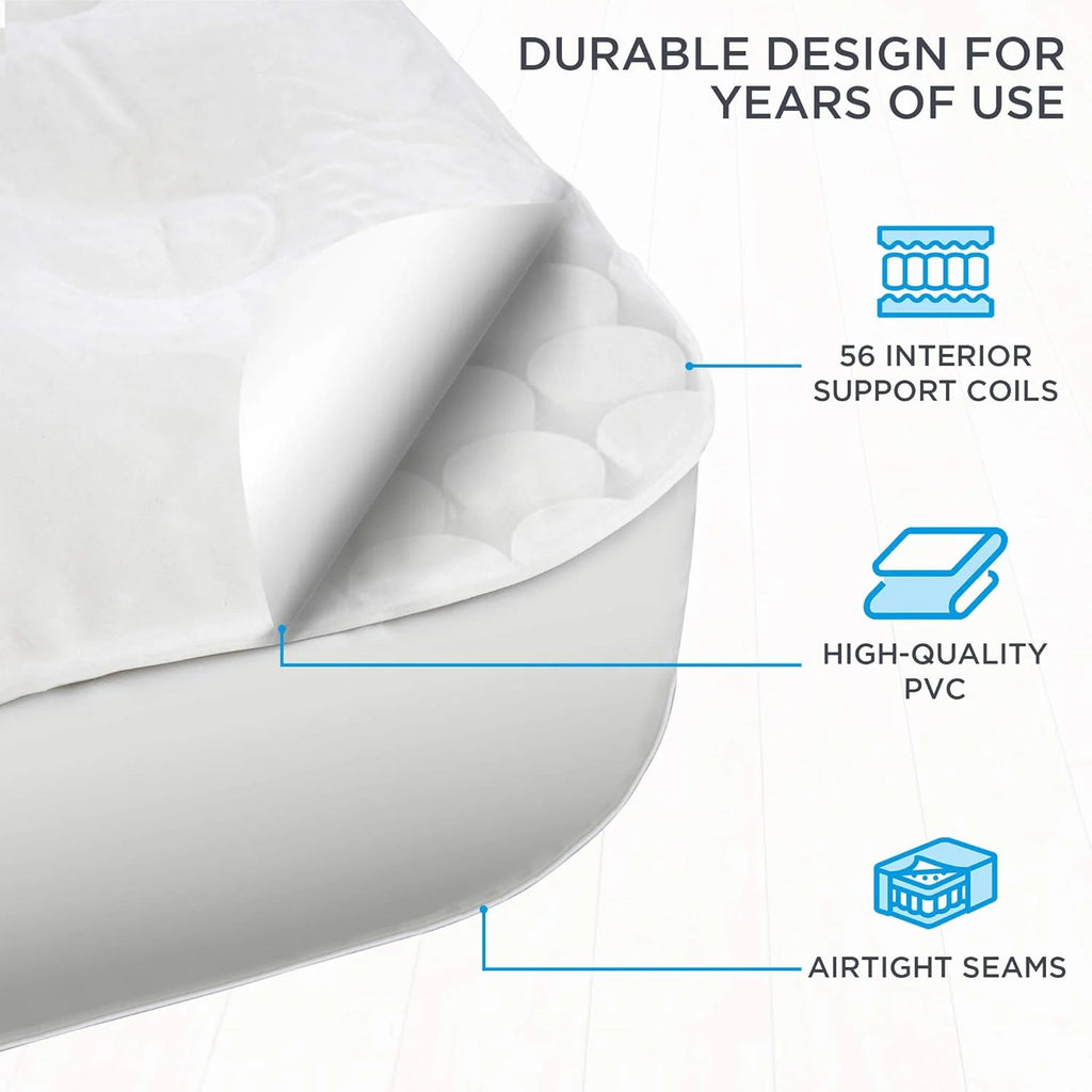 Ivation EZ-Bed (King) Air Mattress with Frame  Rolling Case, Self Inflatable, Blow Up Bed Auto Shut-Off, Comfortable Surface AirBed, Best for Guest, Travel, Vacation, Camping(Twin)