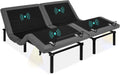 Best Choice Products Ergonomic Twin XL Size Adjustable Bed Frame, Electric Base w/Wireless Remote Control, Nightlight, Massager, 2 USB Ports(Split King)