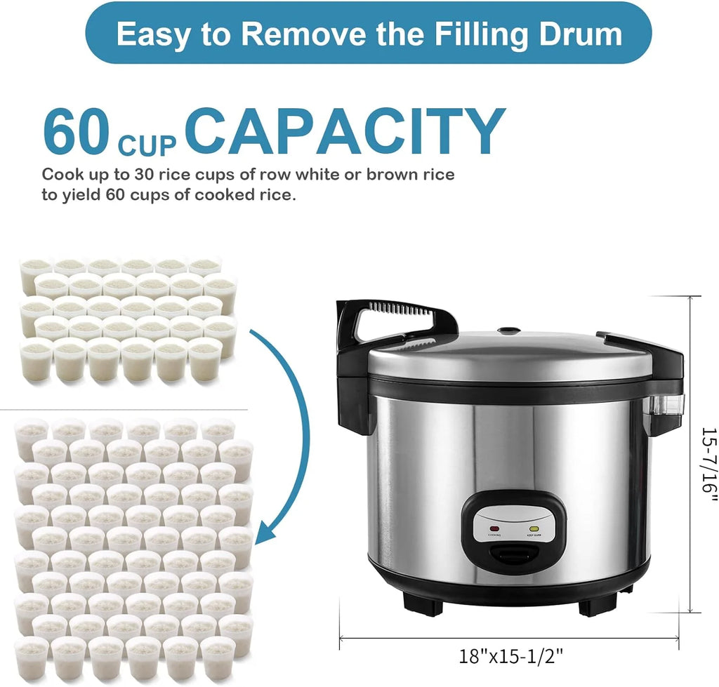 60-Cup (Cooked) Commercial Rice Cooker and Warmer