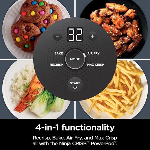 Ninja Crispi 4 in 1 Portable Glass Air Fryer Cooking System, 4QT  6 Cup Glass Containers with Storage Lids, Easy Meals, Microwave, Freezer  Dishwasher Safe, Air Fry, Bake  More, Cyberspace, FN101GY : Home  Kitchen(Green)