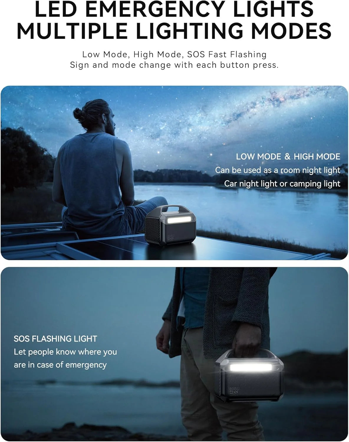 Portable Power Station 56000mAh, 179.2Wh LiFePO4 Battery Backup w/ 2 300W (Peak 600W) AC Outlets, 1.5hrs Fast Charging, Power Bank for Hurricane Emergency/Outdoor Camping/RVs/Home Use(600W-576Wh)
