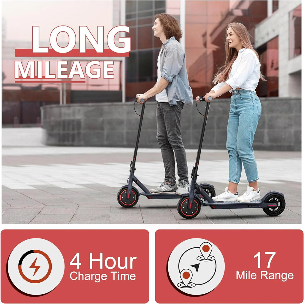 Electric Scooter - 350W Motor, Max 21 Miles Long Range, 19Mph Top Speed, 8.5" Tires, Portable Folding Commuting Electric Scooter Adults with Dual Braking System and App Control