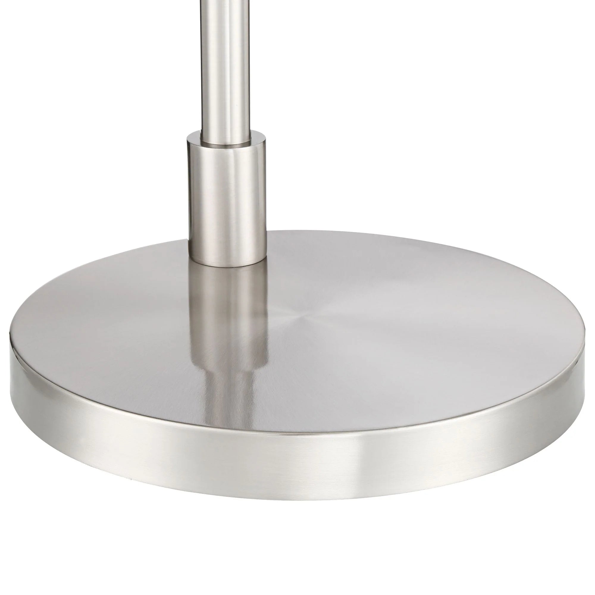 Euro Design Vogue Modern Floor Lamp with Tray Table 60" Tall Brushed Nickel USB Charging Port Organza Outer White Inner Shade for Living Room