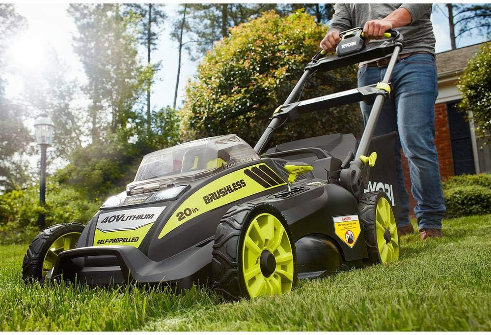 20" RY40190 40-Volt Brushless Lithium-Ion Cordless Battery Self Propelled Lawn Mower with 5.0 Ah Battery and Charger Included