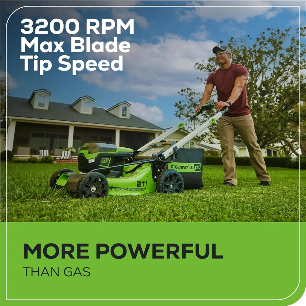 60V 21 Cordless (Self-Propelled) Lawn Mower , 2 x 4.0Ah Batteries and Dual Port Rapid Charger(60V 21)