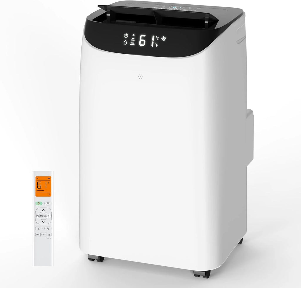 Portable Air Conditioner Cools Up to 700 Sq.Ft, 3-IN-1 Energy Efficient Portable AC Unit with Remote Control  Installation Kits for Large Room, Campervan, Office, Temporary Space(14，000 BTU)