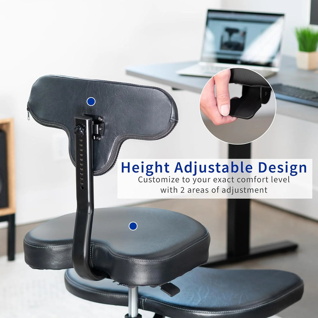 VIVO Cross-Legged Office Chair – Adjustable Height Floor Chair with Back Support for Yoga, Meditation, and ADHD (Black, CHAIR-CL02B-R)