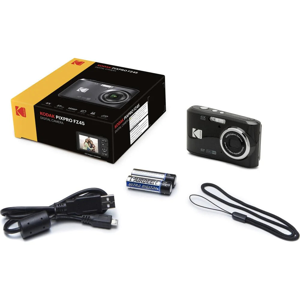 PIXPRO FZ45 Digital Camera (Black) Bundle with 32GB Memory Card(Black)