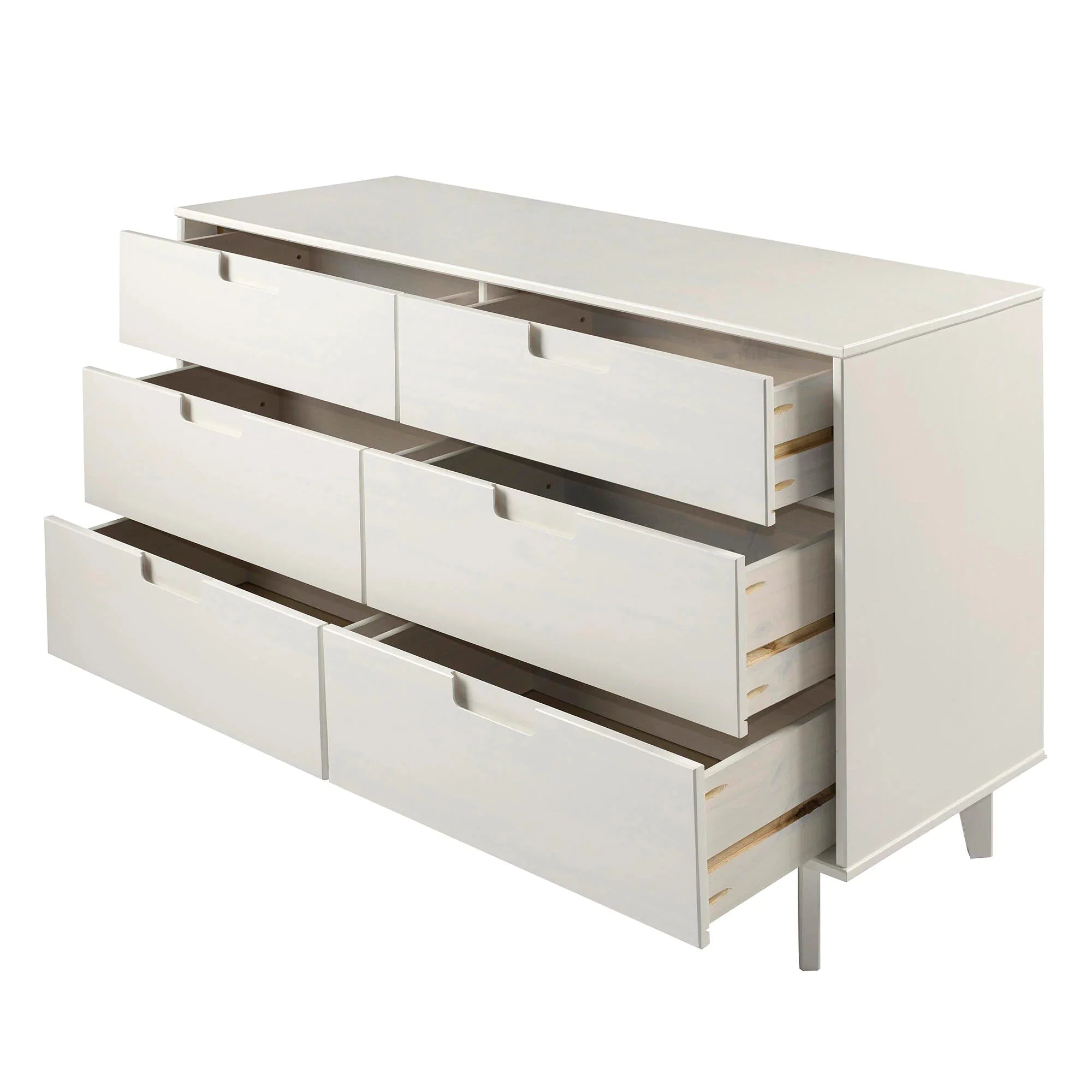 6-Drawer Caramel Mid Century Modern Wood Dresser(Caramel)
