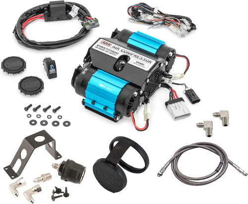 '12V' On-Board Twin High Performance Air Compressor, Ideal for Air Lockers Locking Differentials, Tire Inflator, Air Horn, Air Tools and Pneumatic Tools.(Blue and Black)