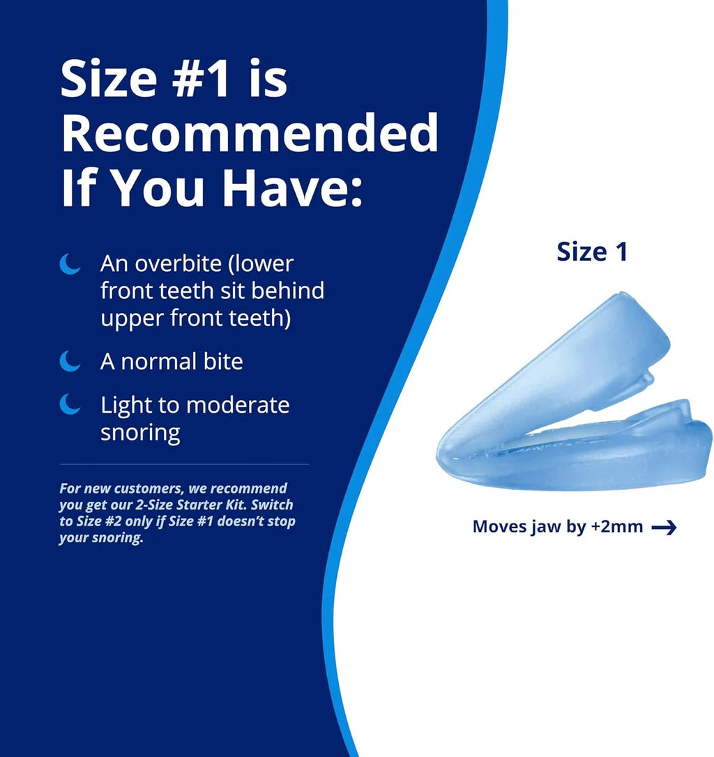 Anti-Snoring Mouthpiece, Comfort Size #1, Single Refill, Blue, BPA-Free, Medical-Grade Material(Blue)