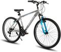 26/27.5 Inch Mountain Bike, Mens Womens MTB with 21 Speeds, High-Tensile Steel Frame, V Brake, Hardtail Bicycle for Adults(Gray/26 inch)