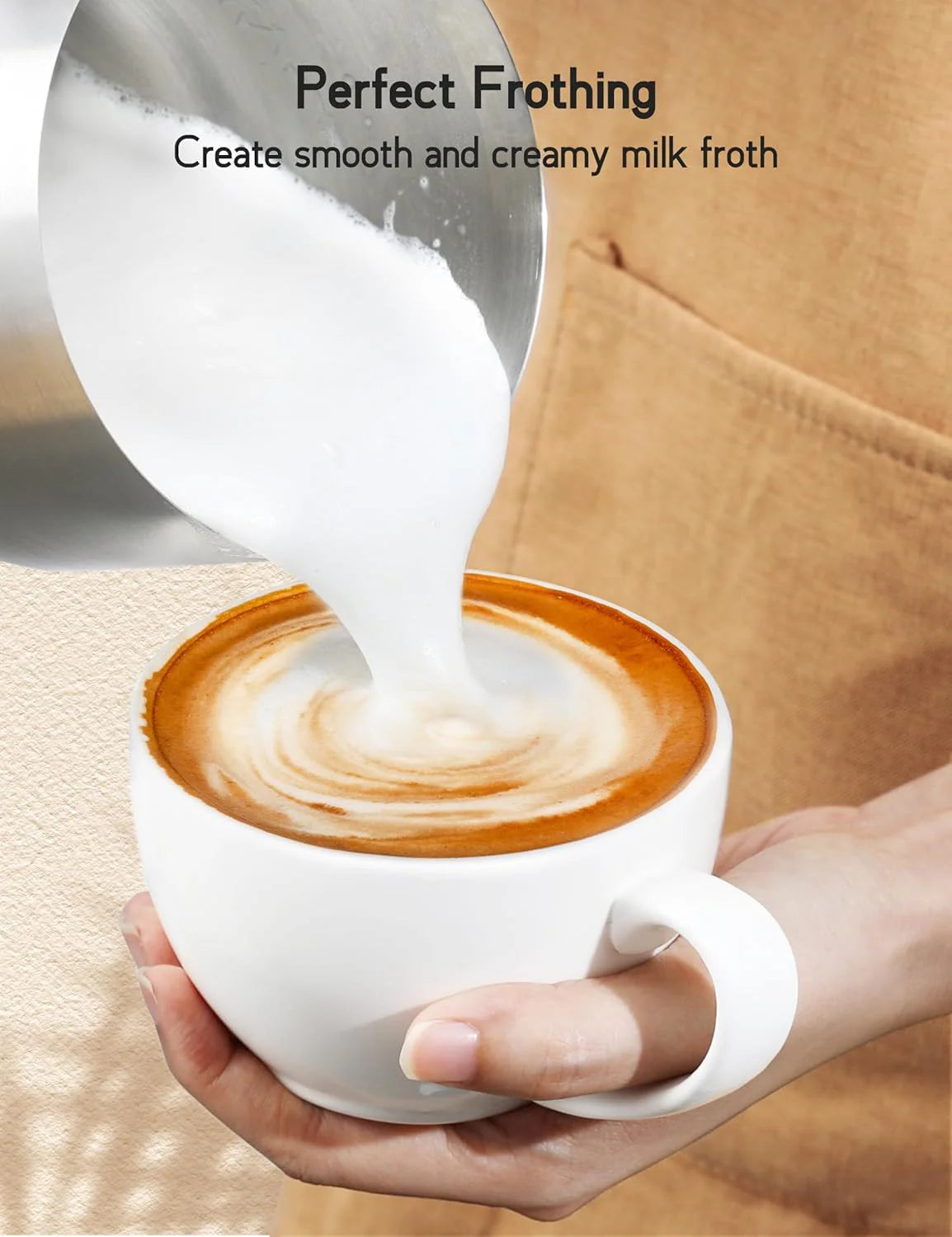 Milk Frother and Steamer, 4 IN 1 Frother for Coffee 16.9OZ, Hot Chocolate Maker, Detachable Milk Warmer, Hot/Cold Foam Maker, Dishwasher Safe, Frother for Coffee, Latte, Cappuccino
