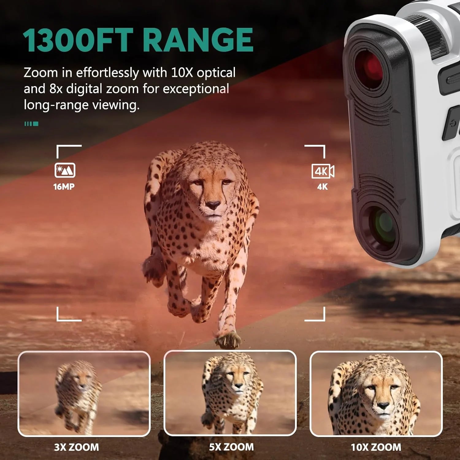 Night Vision Goggles, Night Vision Binoculars 4K Infrared Digital with 1300ft View Range, High Sensitivity Night Goggles for Hunting, Camping and Surveillance, Rechargeable, 32GB TF Card Inclu(Black and White)
