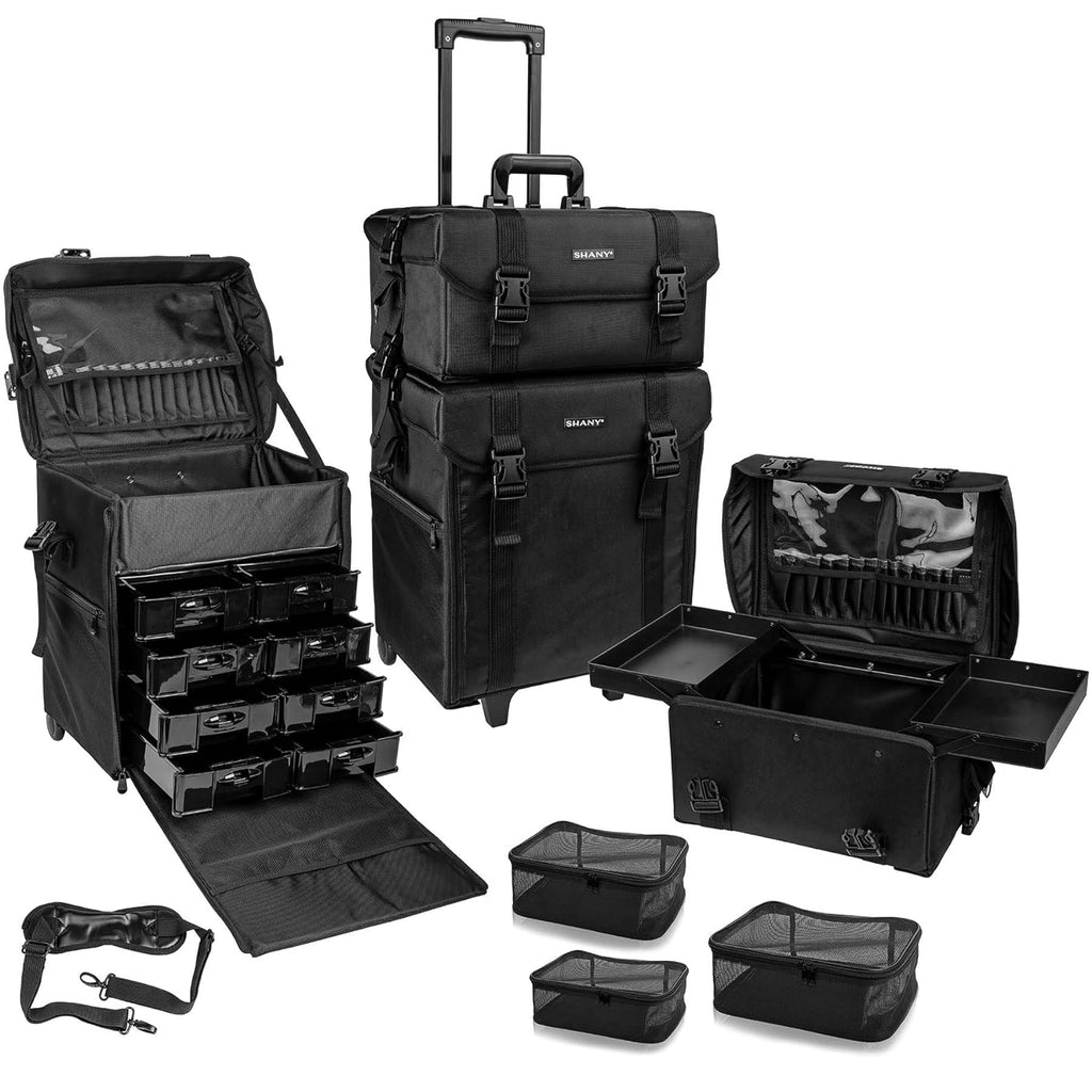 Jet Black Vinyl Cosmetic Case Travel Bag(JET BLACK)