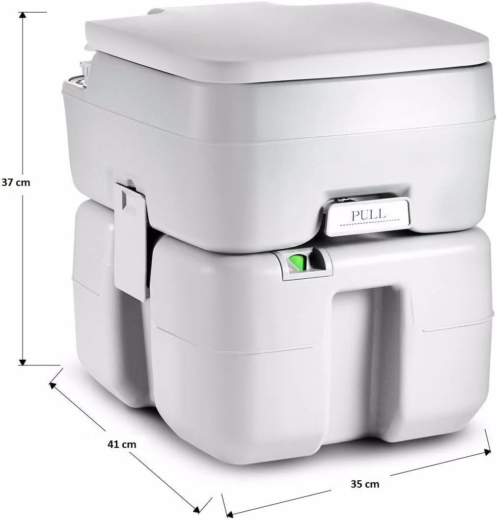 Portable Toilet with Carry Bag – Indoor Outdoor Toilet with CHH Piston Pump  Level Indicator – 5.3 Gallon Large Waste Tank – 100-120 Flushes for RV, Camping, Hiking  Boating, SLCATL320(37cm x 41cm x 35cm/Gray/Portable Toilet)
