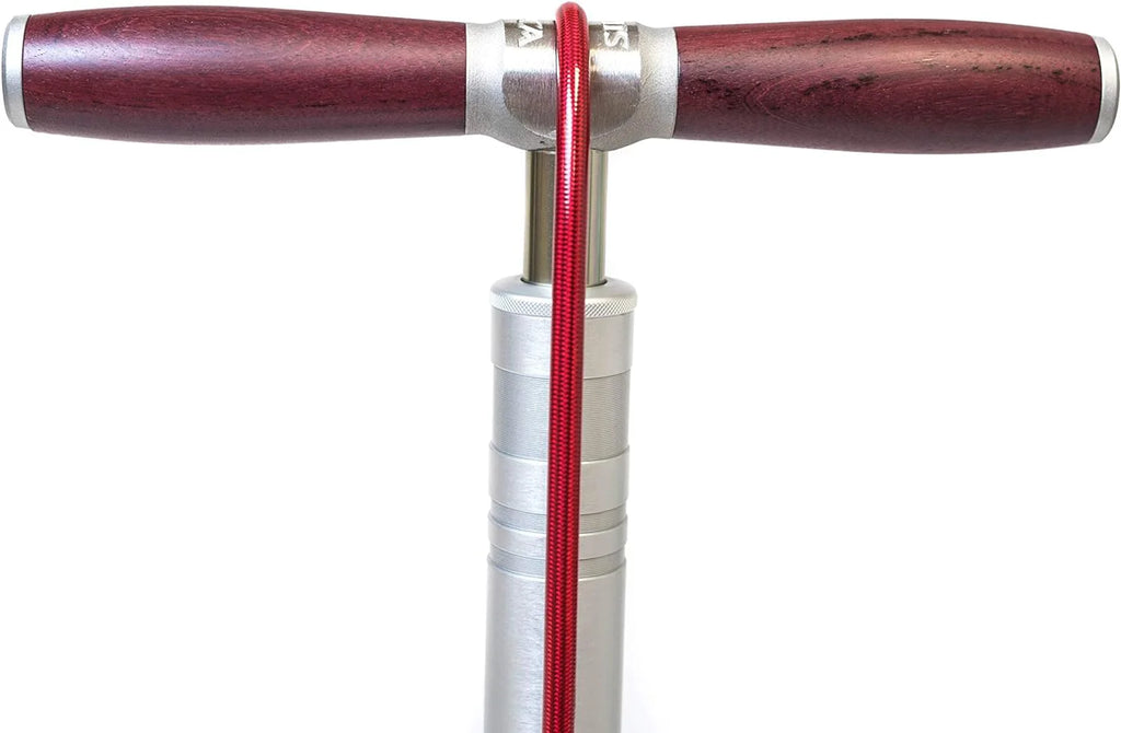Ultimate Floor Pump | Hiro Edition Chuck | 160psi Gauge | Braided Steel Hose | Rosewood Handle