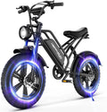 Happyrun Electric Bike for Adults 20" Fat tire with 750W Motor Ebike 48V 18AH Removable Battery 20MPH  68 Miles