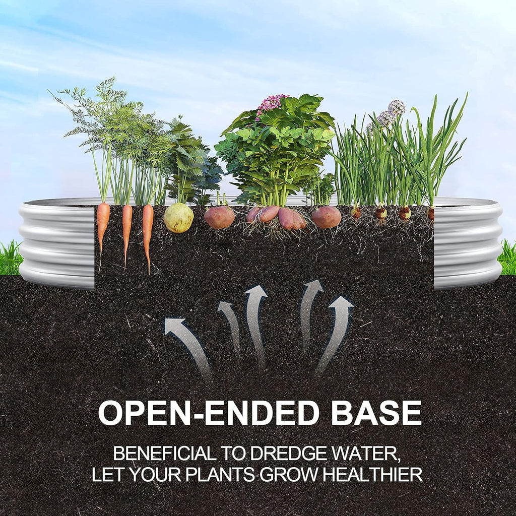 2Pcs Galvanized Raised Garden Bed Kit, 10×4×1ft Galvanized Planter Raised Garden Boxes Outdoor, Oval Large Metal Raised Garden Beds for Vegetables…………(10×4×1ft(2-Pack)/Color A-silver)