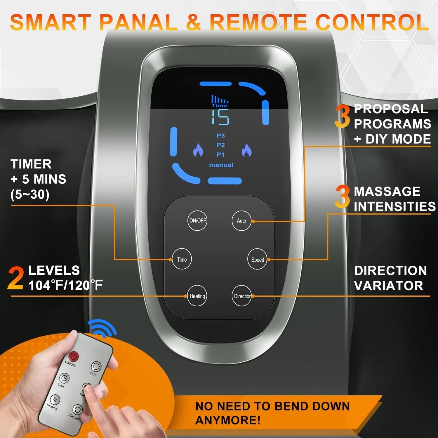 Shiatsu Foot Massager with Heat-Foot Massager Machine for Neuropathy, Plantar Fasciitis and Pain Relief-Massage Foot, Leg, Calf, Ankle with Deep Kneading Heat Therapy, Gift for Mother's Day(Gray)