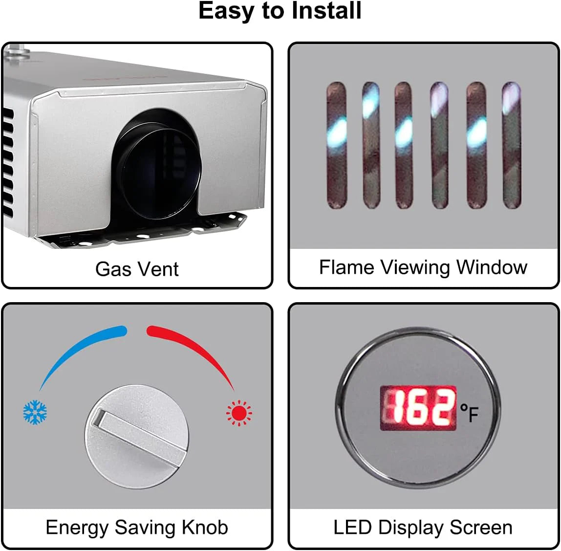 Portable Tankless Water Heater, Outdoors 6L 1.58GPM Propane Water Heater for RV Camping, Overheating Protection(2.64 GPM/10L/Silver)