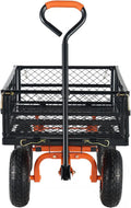 Garden Dump Cart, Heavy Duty Garden Wagon Yard Dump Wagon with Removable Sides, Convert to Flatbed, Utility Liner, 10in All Terrain Wheels(880lbs)