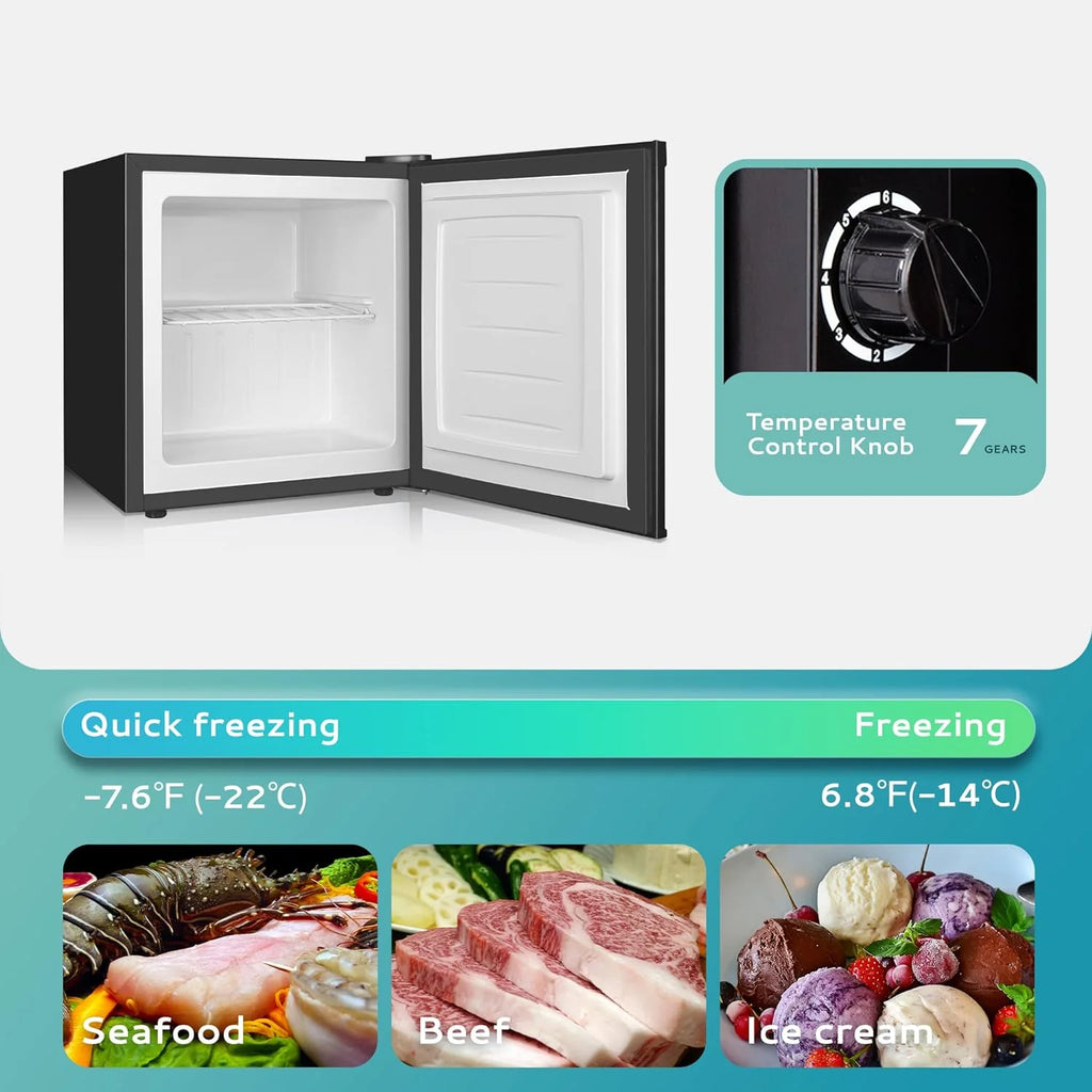 Upright freezer, 3.0 Cubic Feet, Single Door Compact Mini Freezer with Reversible Stainless Steel Door, Small freezer for Home/Dorms/Apartment/Office (Silver)(3.0 ft3/Silver)