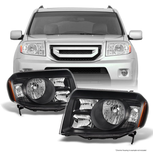 '- Change the pair Settings for Honda Pilot SUV black headlight driver left + passenger right(Black Housing)