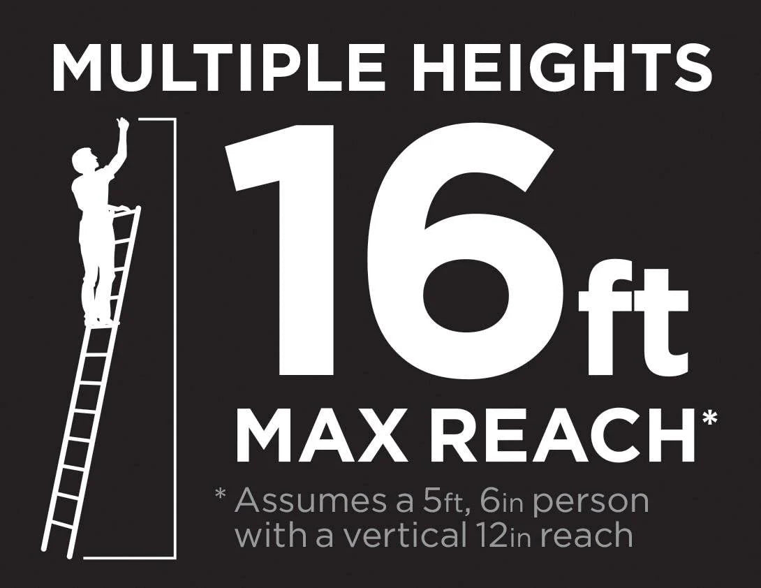 20313T1ASE SmartClose Telescoping Aluminum Ladder with Pinch-Free, Soft-Close Locking Mechanism (300-Pound Capacity, 12.5 ft. ladder with 16 ft. Max Reach) 16 Foot
