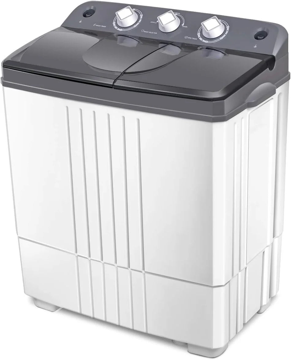 20lb Capacity Portable Washing Machine Combo, 12lb Washer  8lb Spin Dryer, Ideal for Apartments  RVs, Gray  White