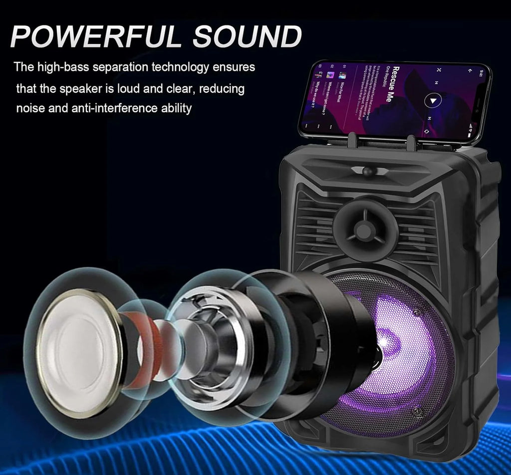 Portable Bluetooth Speaker, RGB Multi-Colors Rhythm Lights, Up to 8H Playtime, IPX5 Waterproof Speaker with HD Sound, TWS Pairing, Wireless Speakers for Home, Party, Outdoor(1PC)