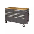 52 IN. 9-DRAWER MOBILE WORKBENCH IN GLOSS GRAY