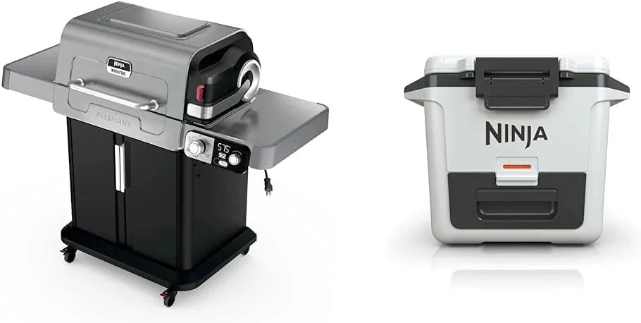 Ninja FlexFlame, Grill and Smoker, Electric and Propane Grill, Roaster, BBQ Grill, 5-in-1 Cooking System, 3 Burner, Digital Control, Outdoor Cooking, Griddle, Pizza Maker, Stainless Steel, PG301(PG301)