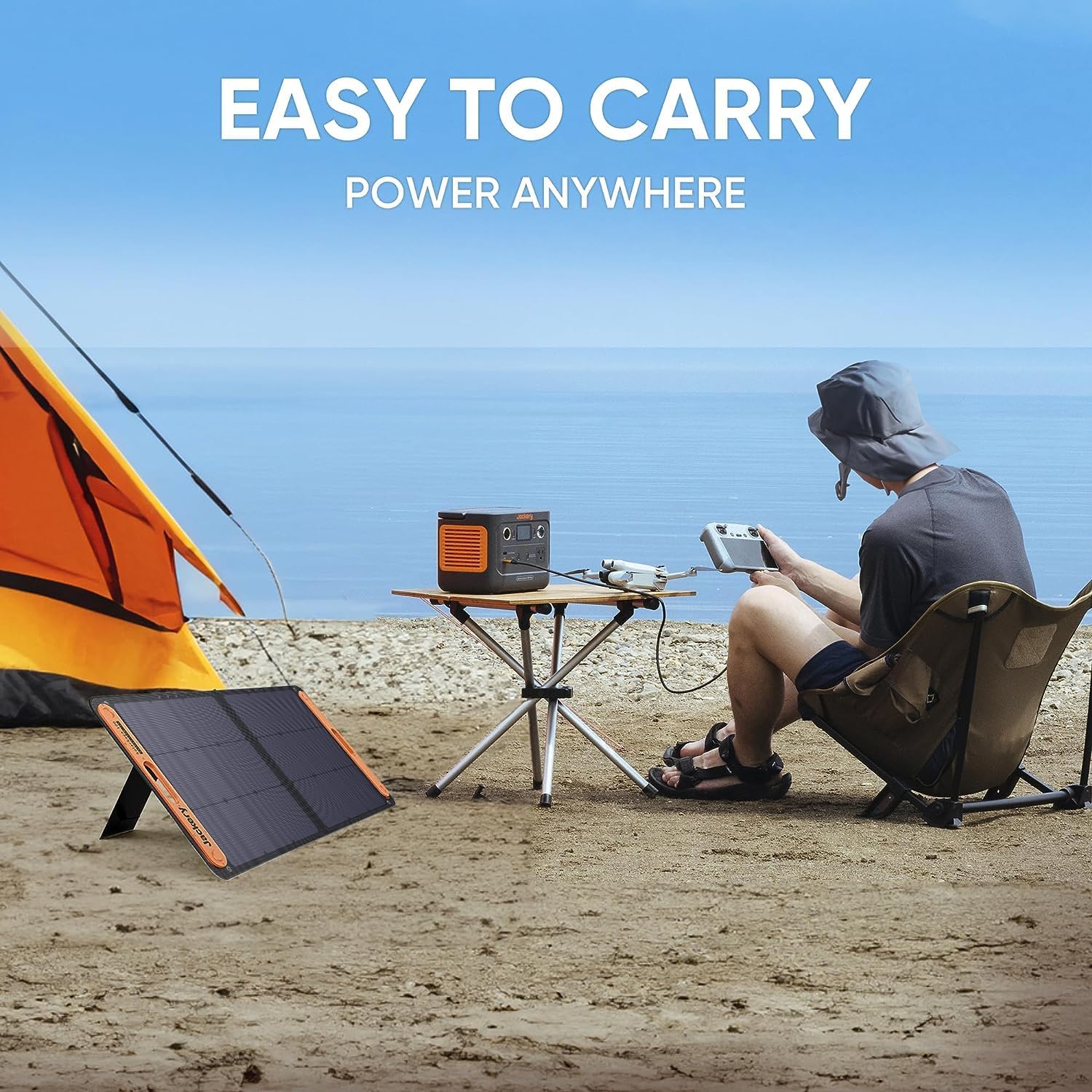 Portable Power Station Explorer 300, 293Wh Backup Lithium Battery, 110V/300W Pure Sine Wave AC Outlet, Solar Generator for Outdoors Camping Travel Hunting Blackout (Solar Panel Optional)(Solar Generator 300 Plus 100W)