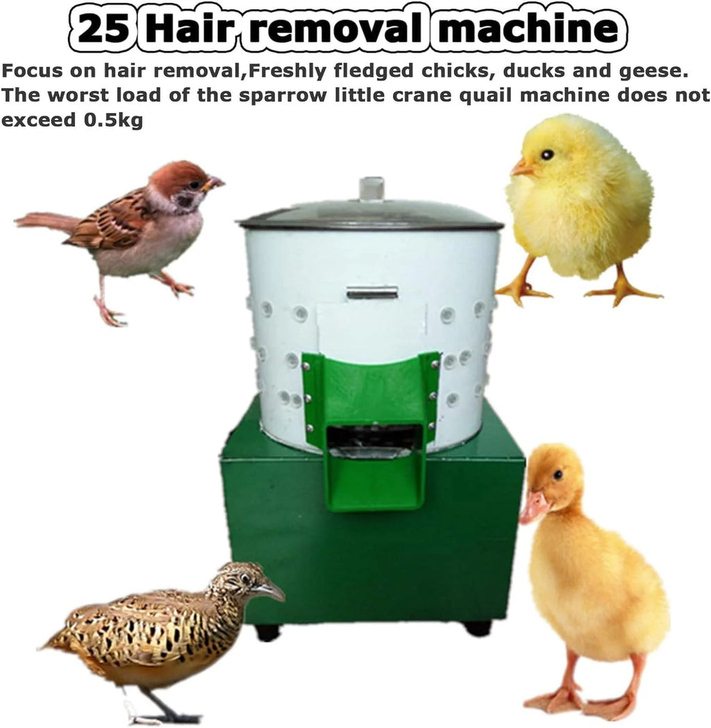 Chicken Plucker, Poultry De-featherer with 110 Rubber Fingers, 60W High-Efficiency Hair Plucking, Stainless Steel, for Duck Goosey Farm