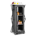 Folding Camping Storage Cabinet, Pop Up Outdoor Camping Kitchen Station with Large 3-Tier Storage Organizer(47)