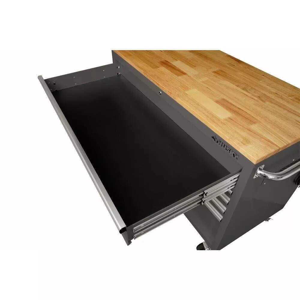 52 IN. 9-DRAWER MOBILE WORKBENCH IN GLOSS GRAY