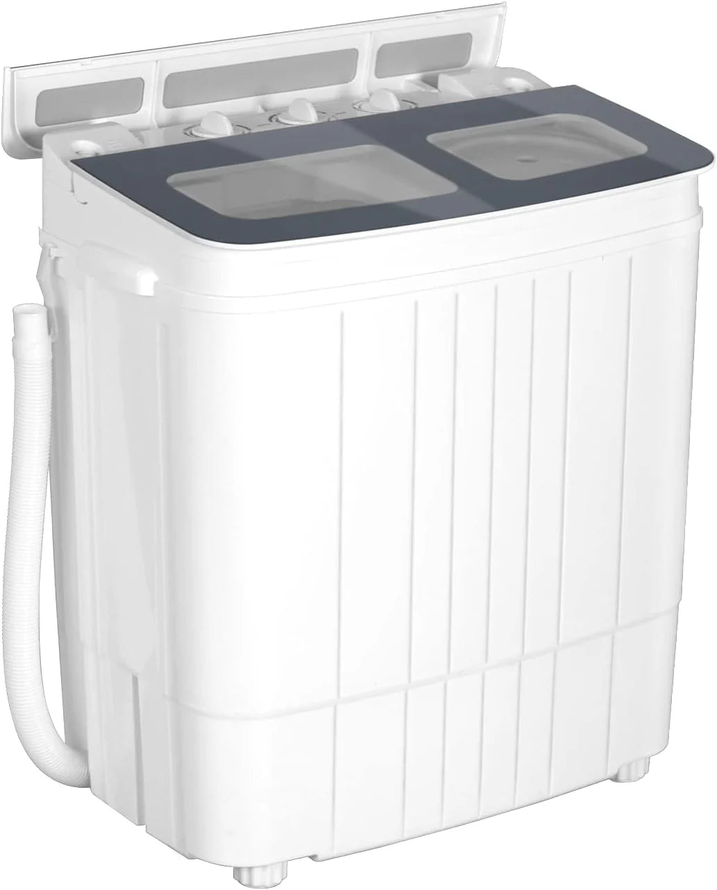 Portable Washing Machine - 14.5 lbs Mini Twin Tub Washer  Spin Dryer for Apartments, Dorms, RVs, Camping - Gray/Blue