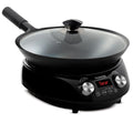 Nuwave Mosaic Induction Wok, Precise Temp Controls from 100u00b0F to 575u00b0F in 5u00b0F, Wok Hei, Infuse Complex Charred Aroma  Flavor, 3 Watts 600, 900  1500, Authentic 14-inch Carbon Steel Wok Included(Black Induction Wok Fry Pan/DeluxeWokCookingKit)
